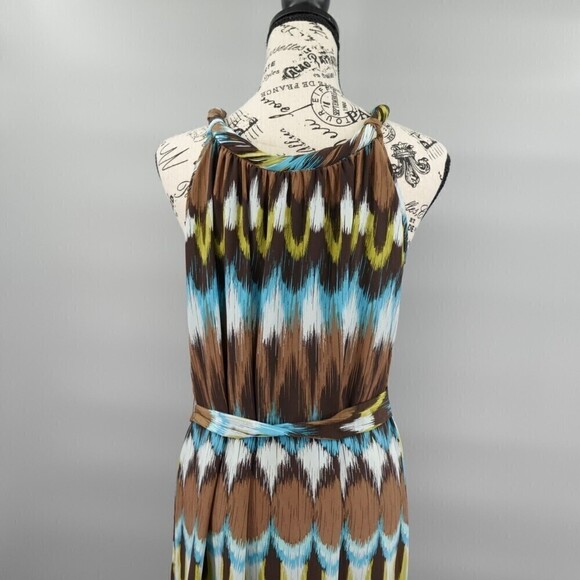 Banana Republic Silk Dress Womens Small Grace Ikat Print Brown Sleeveless Tunic - Picture 10 of 16